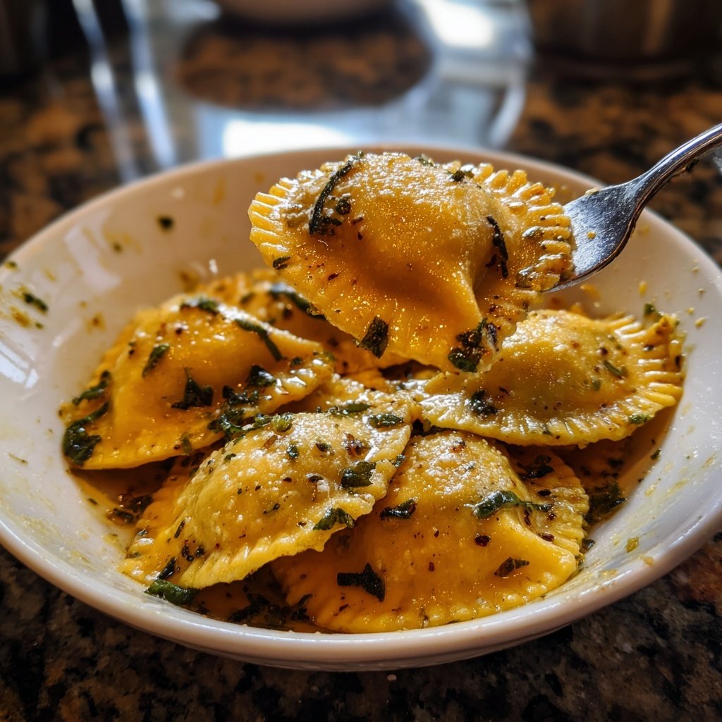 Pink Beet Ravioli in Butter Sage Sauce
