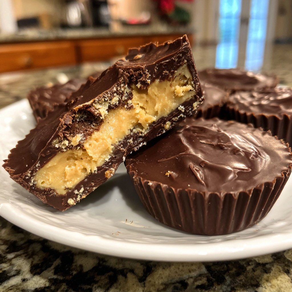 Homemade Reese’s Cups with Vanilla Filling
