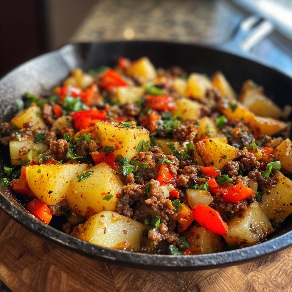 Easy Ground Beef Skillet With Potatoes