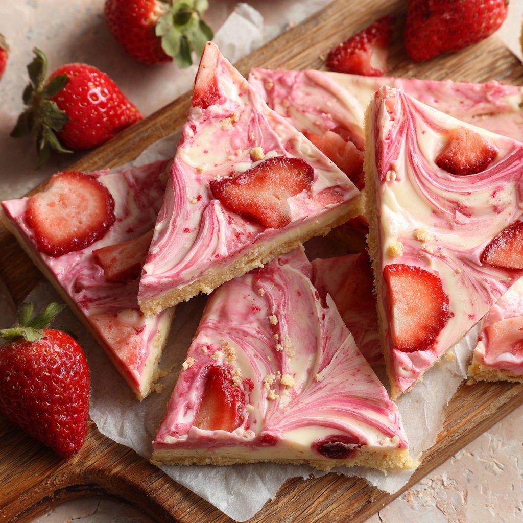 Valentines Treats Strawberry Yogurt Bark