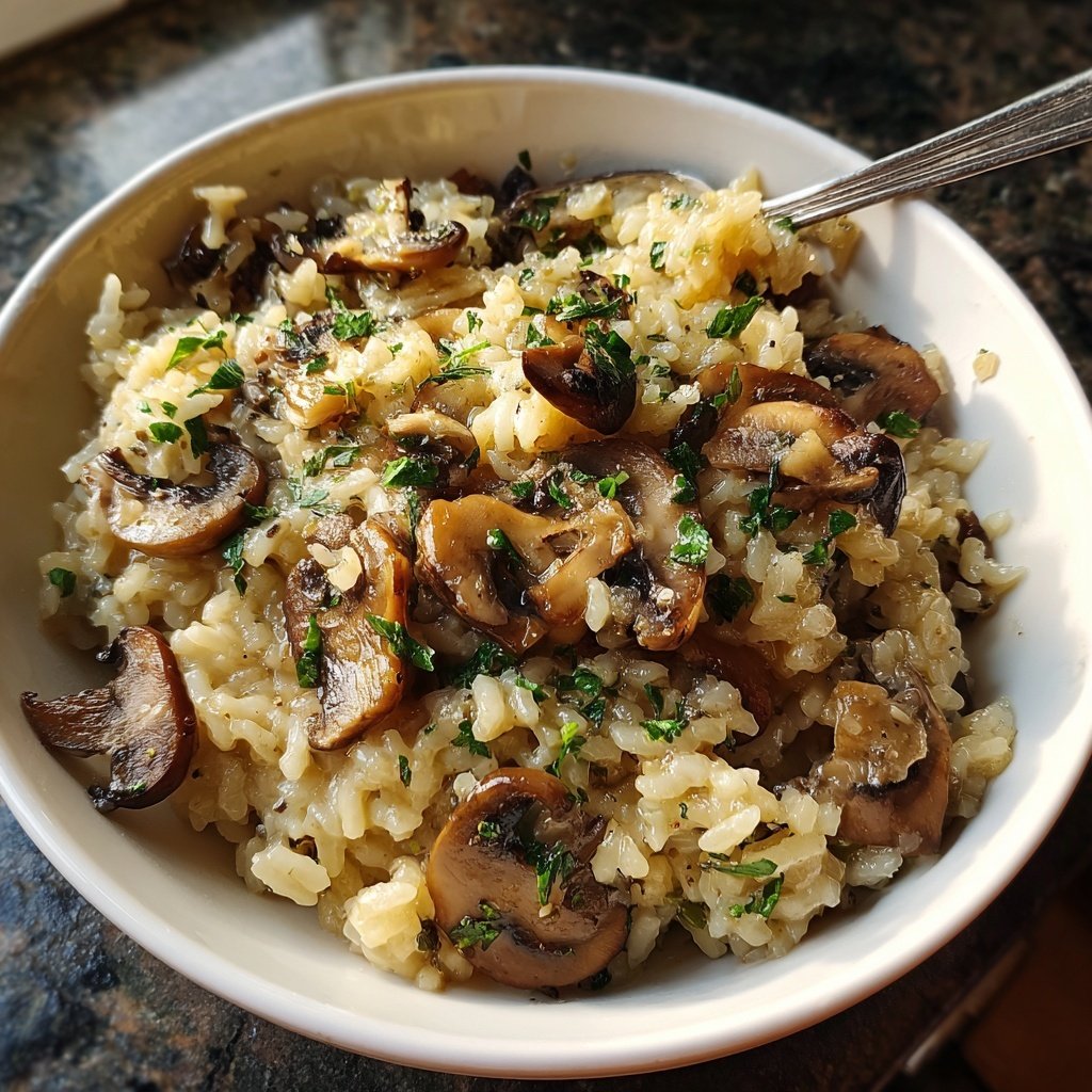 Creamy Mushroom Garlic Rice