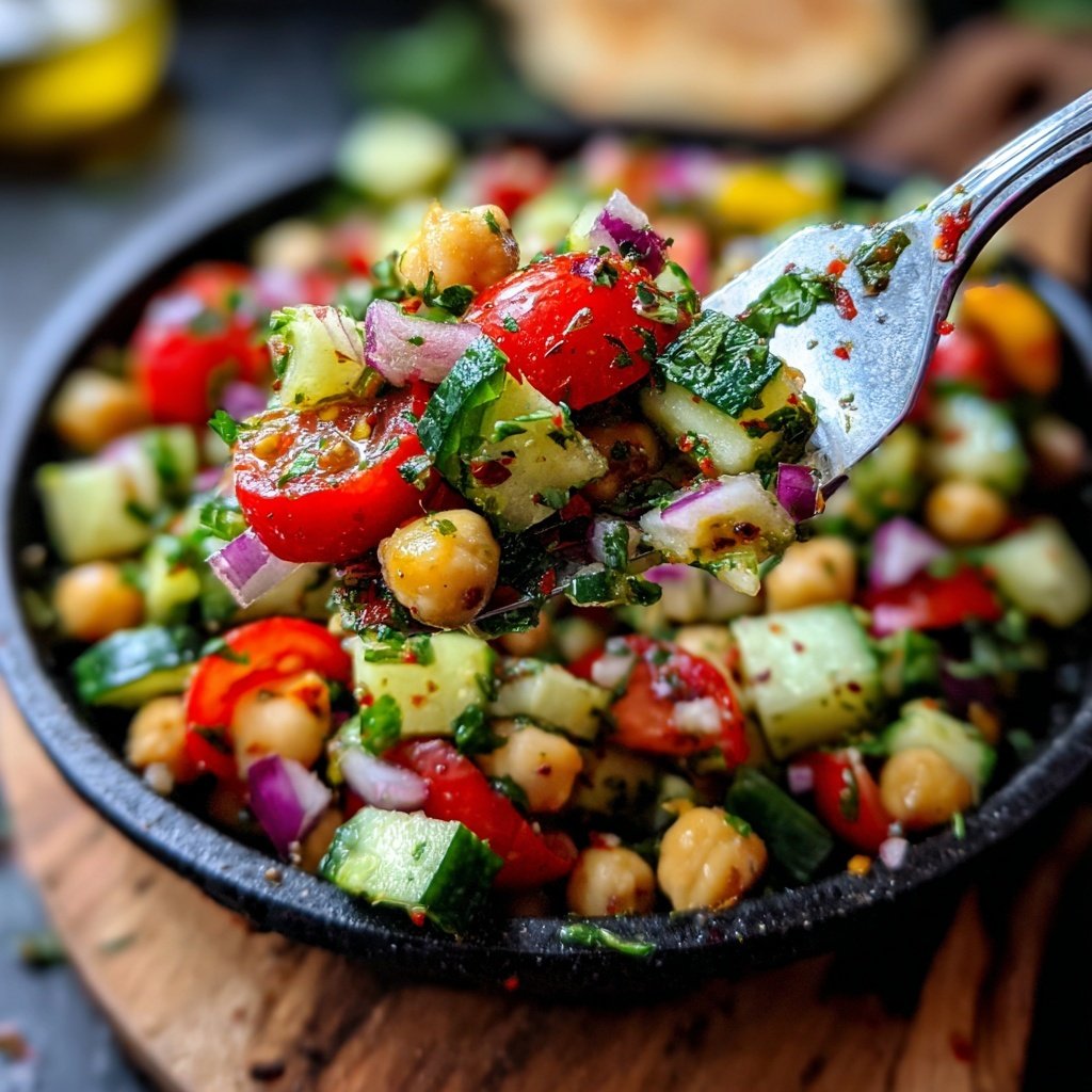 Mediterranean Chickpea Cucumber Salad