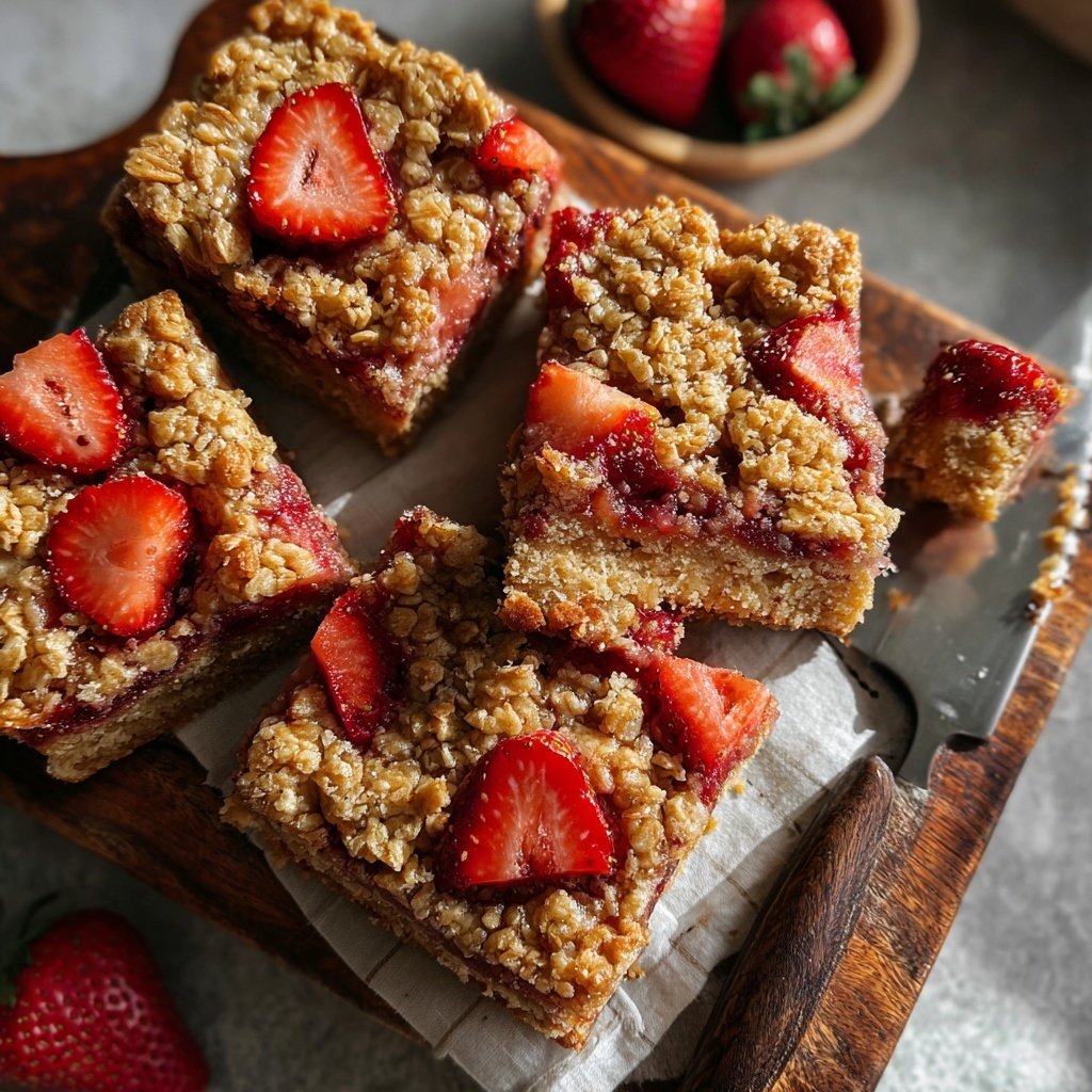 Baked Strawberry Oatmeal Squares