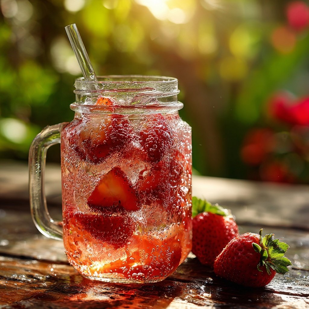 Sparkling Strawberry Spring Drink