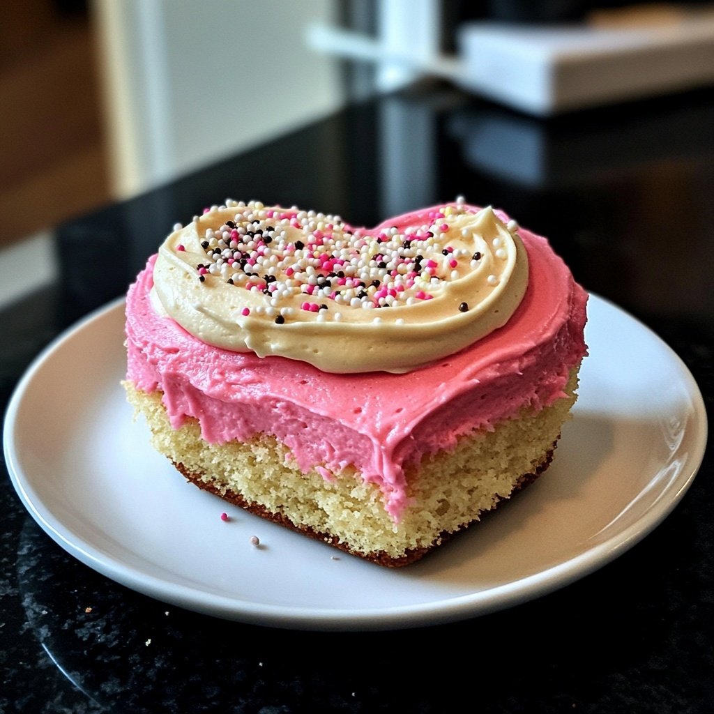 Mini Heart Cake with Vanilla Bean Frosting