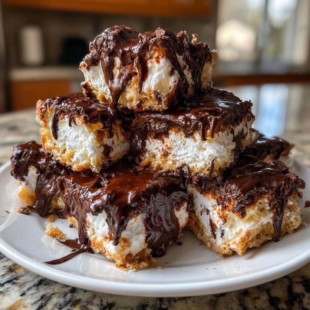 Super Bowl Desserts Chocolate Marshmallow Squares