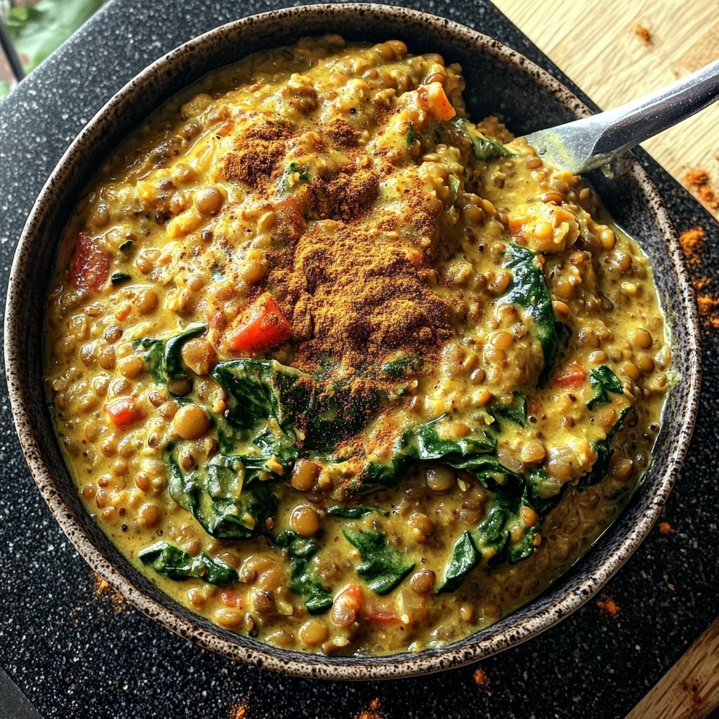 Healthy Lentil and Spinach Curry
