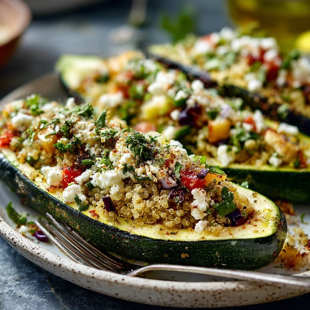 Healthy Mediterranean Stuffed Zucchini