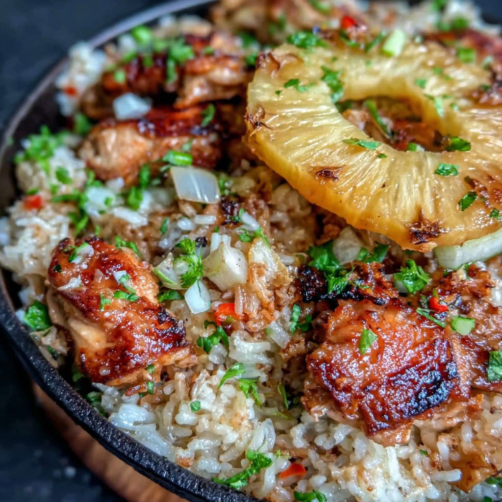 One Pan Chicken And Rice With Pineapple
