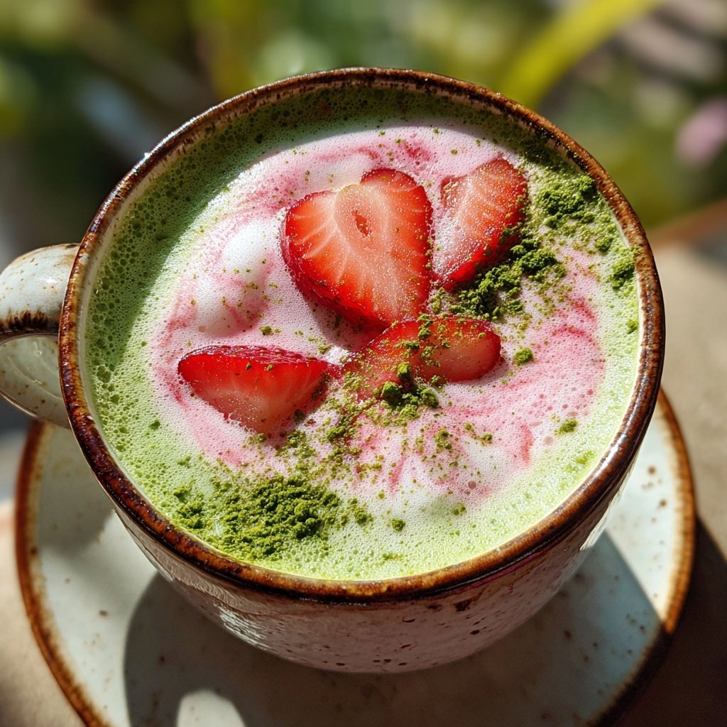 Hot Strawberry Matcha Latte