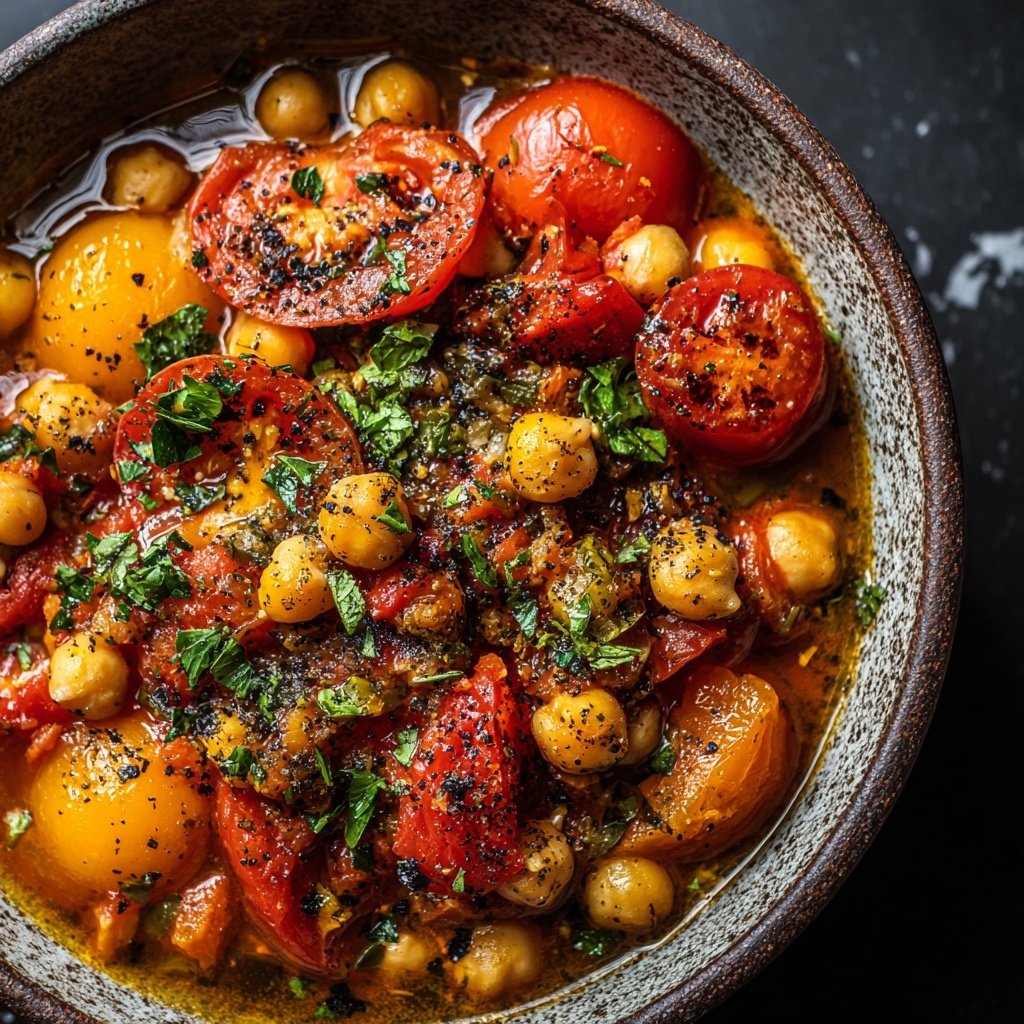 Healthy Crockpot Tomato Chickpea Stew
