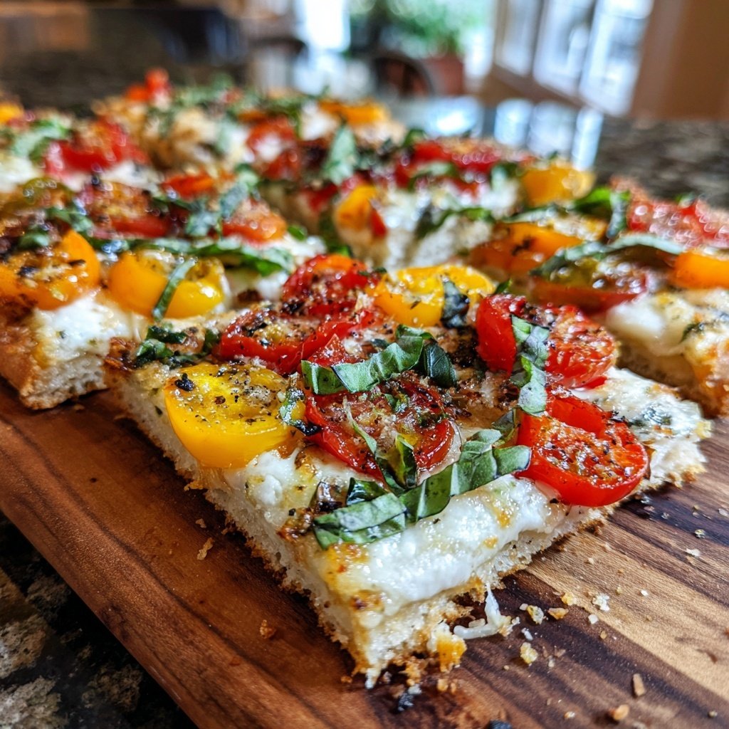Super Bowl Food Veggie Flatbread Squares
