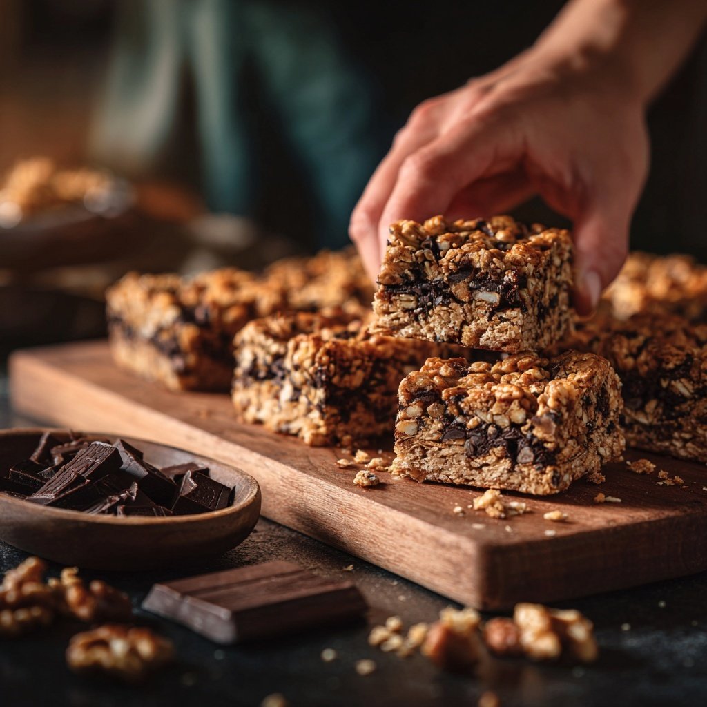Healthy Oatmeal Chocolate Snack Bars