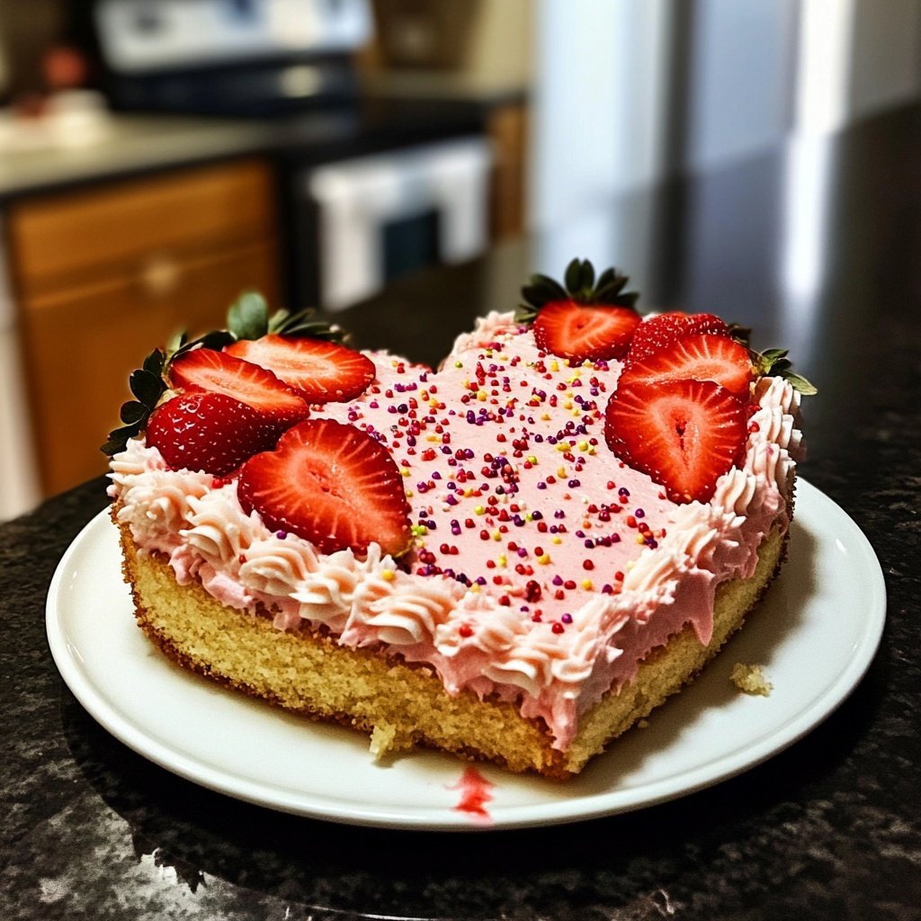 Mini Heart Cake with Strawberry Buttercream