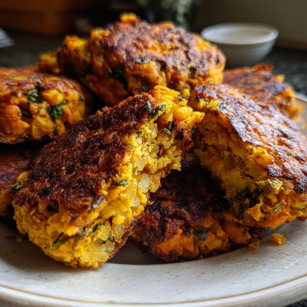Baked Sweet Potato Chickpea Cakes