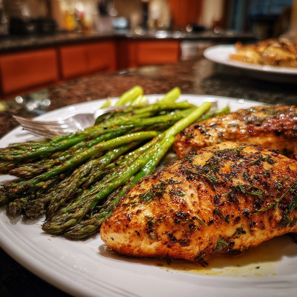 Healthy Chicken With Roasted Asparagus